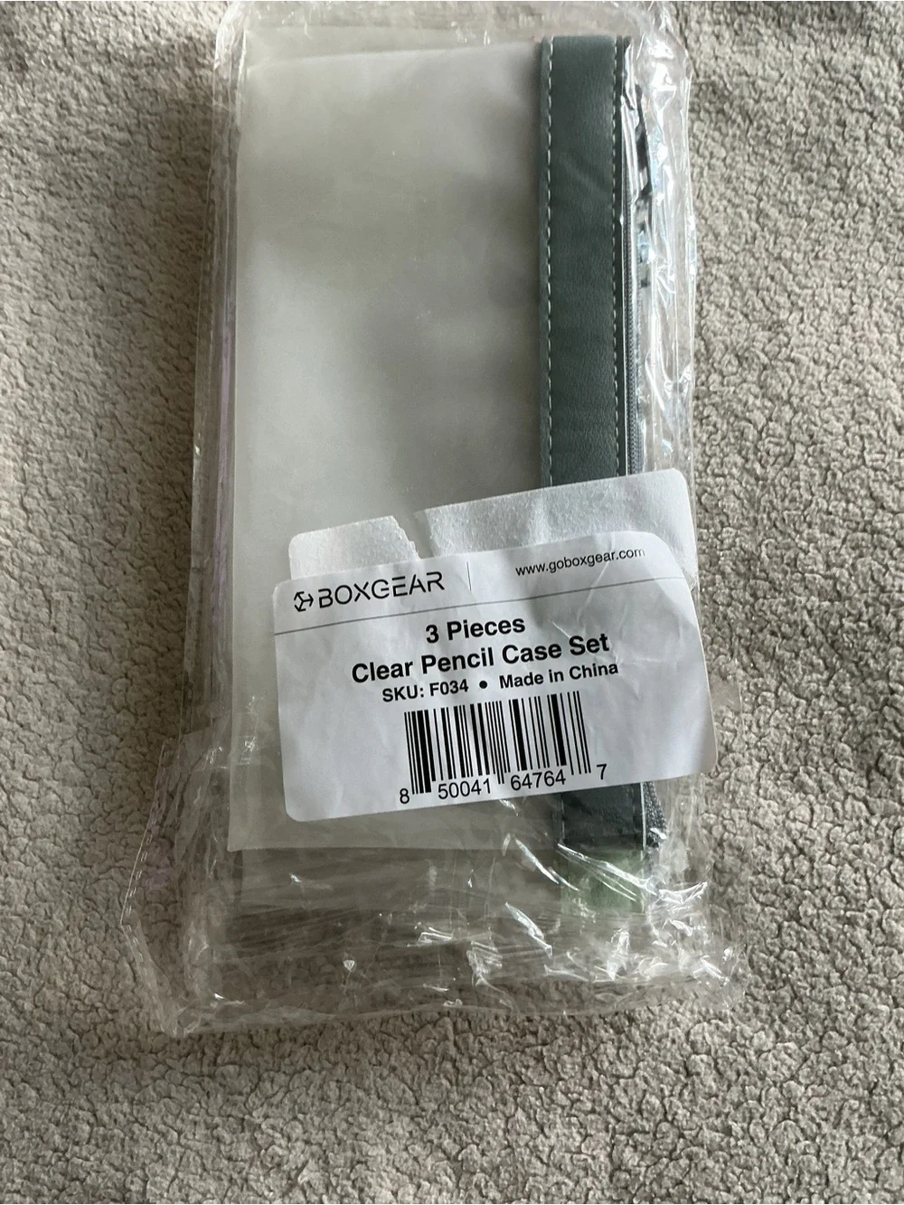 BOXGEAR Clear Pencil Case Set with Transparent Vinyl